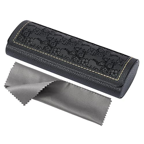 Vemiss Hard Shell Eyeglass Cases, Lightweight Portable Glasses Case for Women Men (H-black)