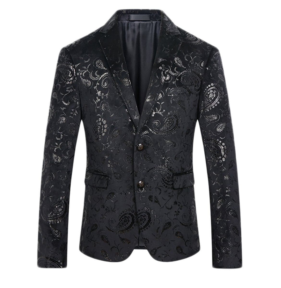 Men's luxury Casual Dress Suit Slim Fit Stylish Blazer Black X-Large