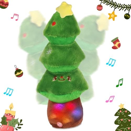 Hopearl Talking Christmas Tree Repeats What You Say Lighting up Nodding Electric Speaking Interactive Animated Toy Festival Gifts for Toddlers 12