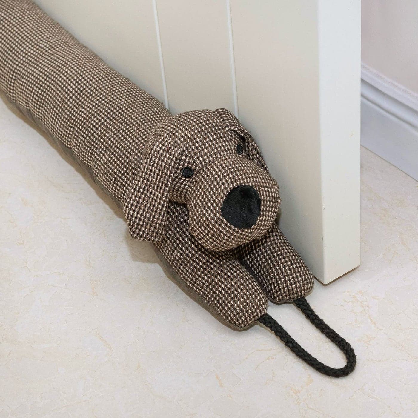 Marwood Under Door Draft Stopper Decorative Wind Stopper 36 inch for Door Window Weighted Animal Air Draft Stopper for Bottom of Door with Hanging Loops Brown Dog