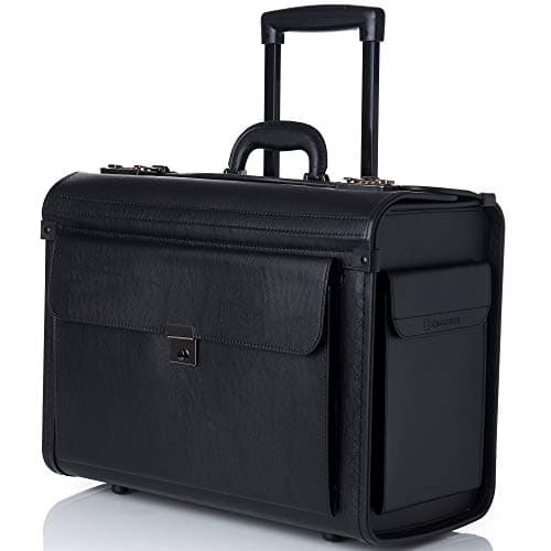 Alpine Swiss Rolling 17 Laptop Briefcase on Wheels Attache Lawyers Case Legal Size