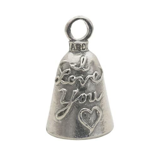 Guardian Bell I Love You Good Luck Bell w/Keyring & Black Velvet Gift Bag | Motorcycle Bell | Lead-Free Pewter Ride Bell | Good Luck Gift to Friends & Family | Bike Bell | Gift Accessory | Made in USA