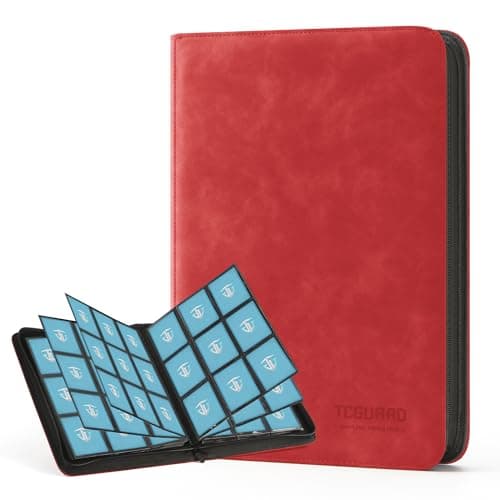 Trading Card Binder 9 Side Loading Pocket Card Album Hold Up to 540 Cards Zipper Binder for Cards Collection TCG Card Holder for Game Card Sports Card Yugioh MTG etcRed 9