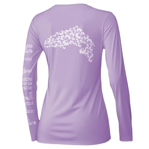 Palmyth Womens UPF 50 Fishing Shirts Sun Protection Long Sleeve TShirt PurpleTrout S