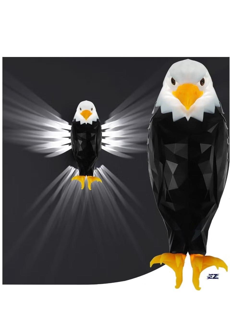 Bald Eagle Wall Light – American Eagle Night Light with Remote Control – Magnetic Wall Mounted Eagle Lamp for Bedroom, Living Room & Hallway – Battery Operated & Removable Charging Eagle Light