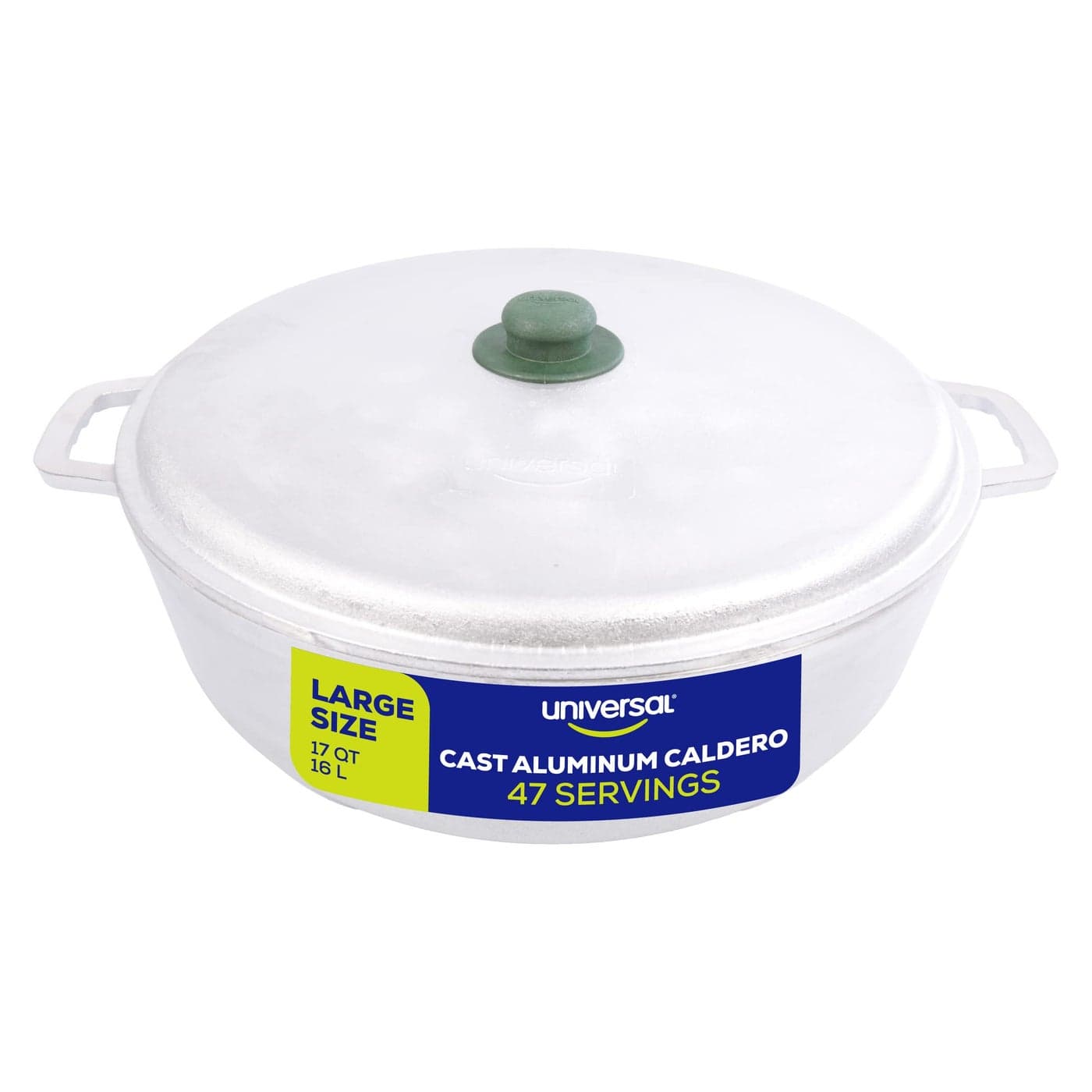Universal Professional Large Caldero 47 Cups 17 QT 16 L Stainless Aluminum Pot Even Heat Distribution and Fast Cooking Dutch Oven Pot Ergonomic Handles Ideal for Rice and French Fries