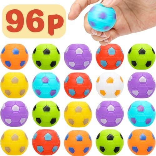 AZEN 96 Pcs Soccer Party Favors for Kids 48 812 Mini Fidget Spinners Soccer Ball Toys Goodie Bags Stuffers for Birthday Treasure Box Toys for Classroom Return Gifts for Kids