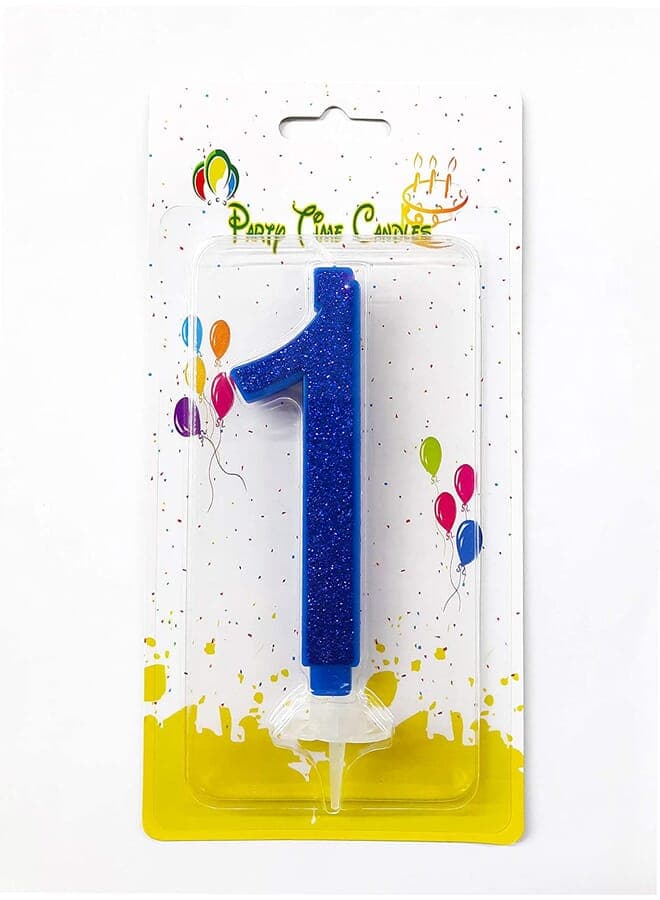 1 Piece Birthday Candle Numbers Blue Glitter Happy Birthday Numeral For Weddings Reunions Theme Party Perfect Baby
