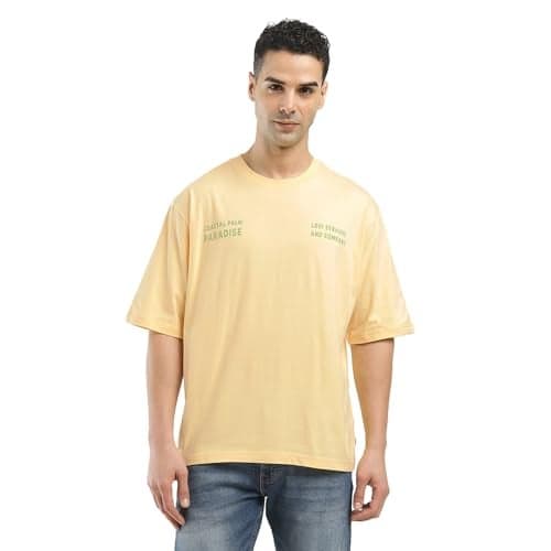 Levi's Men's Graphic Print Loose Fit T-Shirt Yellow