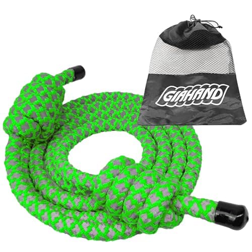 Heavy Weighted Jump Rope for Men and Women, Professional Flow Rope for Fitness, CrossFit, HIIT, Boxing, Night Glow Workout Rope, Adjustable Gym and Indoor Outdoor Exercise Green