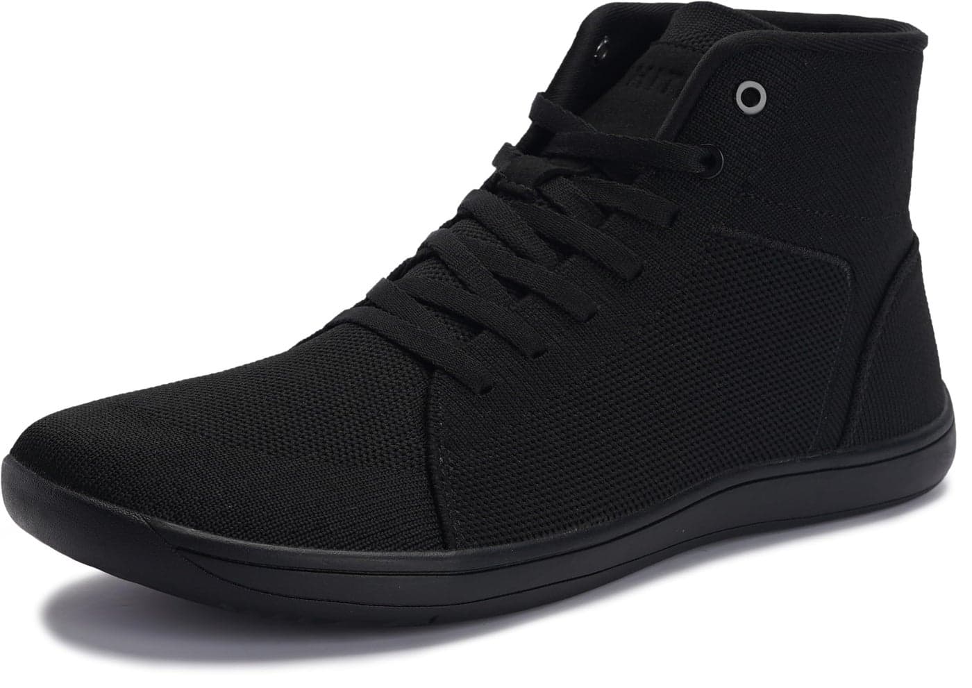 WHITIN Men's High Top Wide Toe Box Minimalist Barefoot Shoes Zero Drop Sole Sneakers Size 8.5 Width 8.5W Tennis Walking Gym Sport Minimus Black 42
