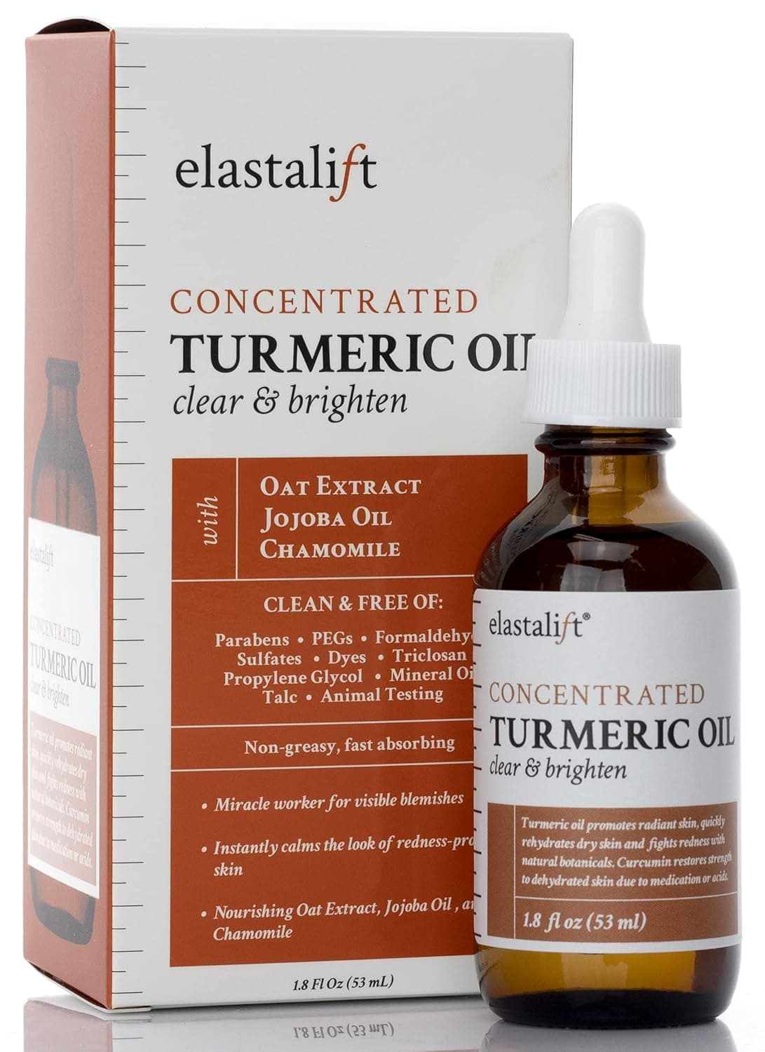 Elastalift Turmeric Oil Facial Skin Care Serum For Face Antioxidant Moisturizer Skincare Serum Formula WRose Extract Jojoba Oil For Dry Skin Redness Skin Blemishes 18 Fl Oz