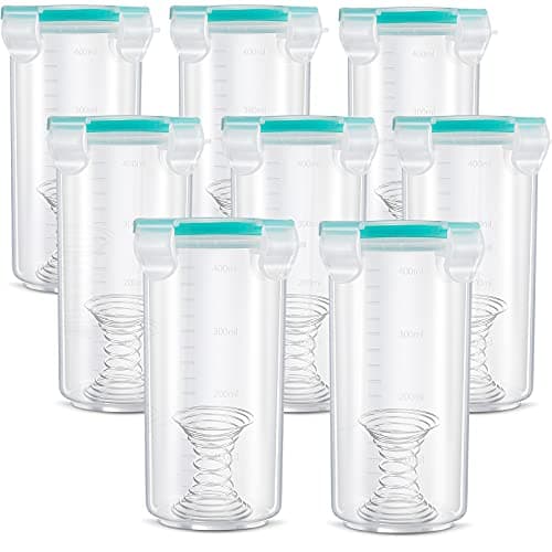 Touch up Paint Container Touch up Cups Paint Storage Cups with Lids Storage Containers Airtight Container with Stainless Steel Mixing Ball for Repainting Leftover, 13 oz(8 Pieces)