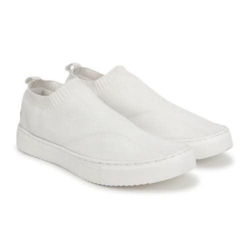 YOHO FreeStep spacious and casual slip on shoes | Comfortable for long hours of walking | Outperforms memory foam | Arch support Insole | White - UK 9
