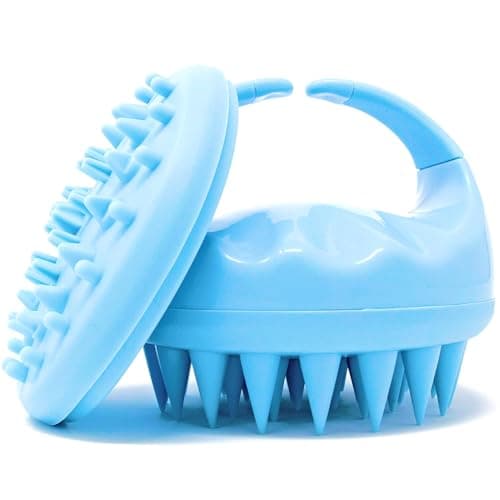 Flathead Products Hair Scalp Massager and Shampoo Brush for Shower Dandruff Removal - Wet and Dry - Encourages Growth - Includes 2 Massage Removal Heads