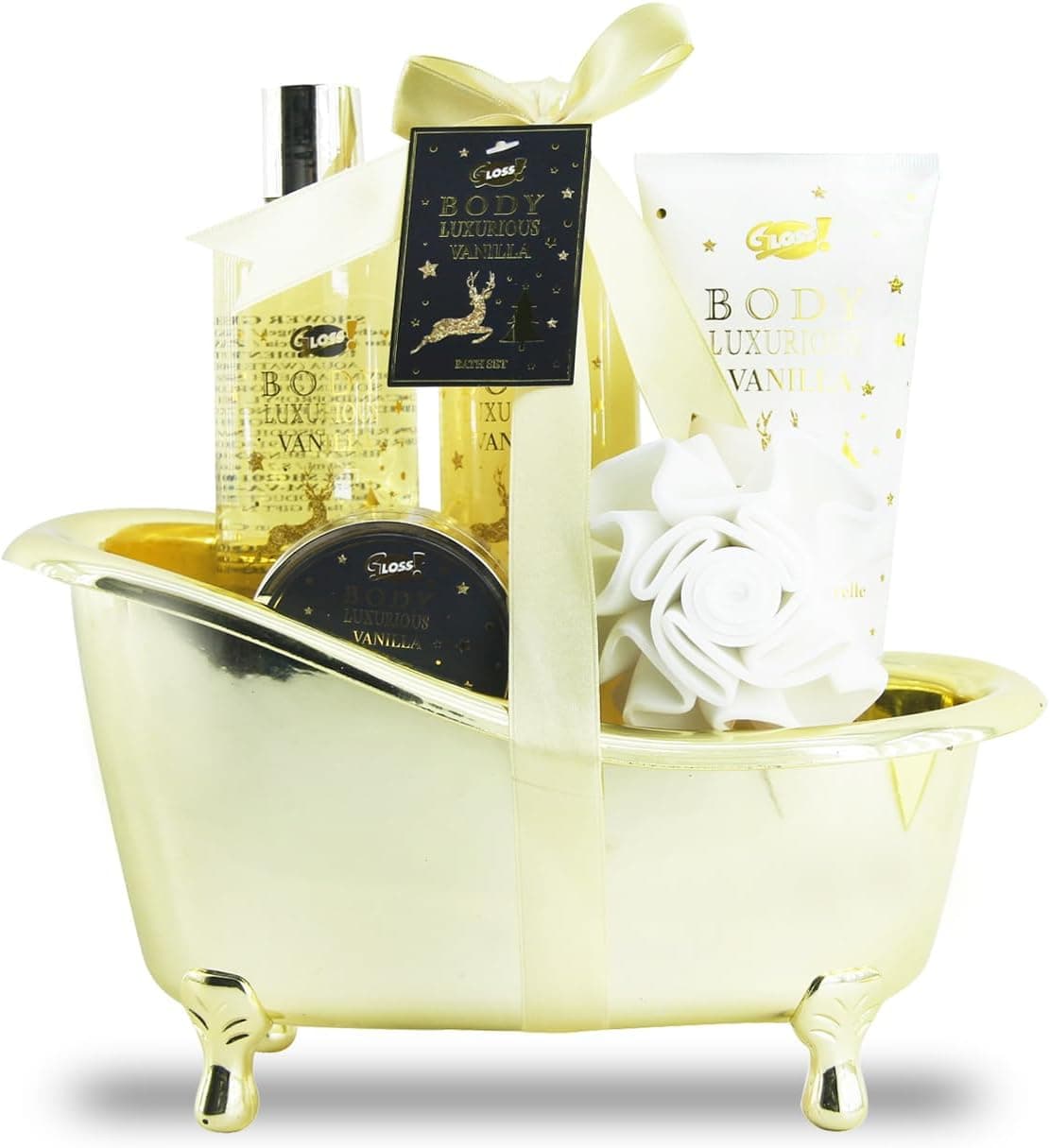 Gift Box for her Vanilla Bath Products Christmas Gift Women Beauty Gift Original Gift for Women Birthday Gifts for Mum Body Care and Wellbeing Sets Shower Set BODYLUXURIOUS