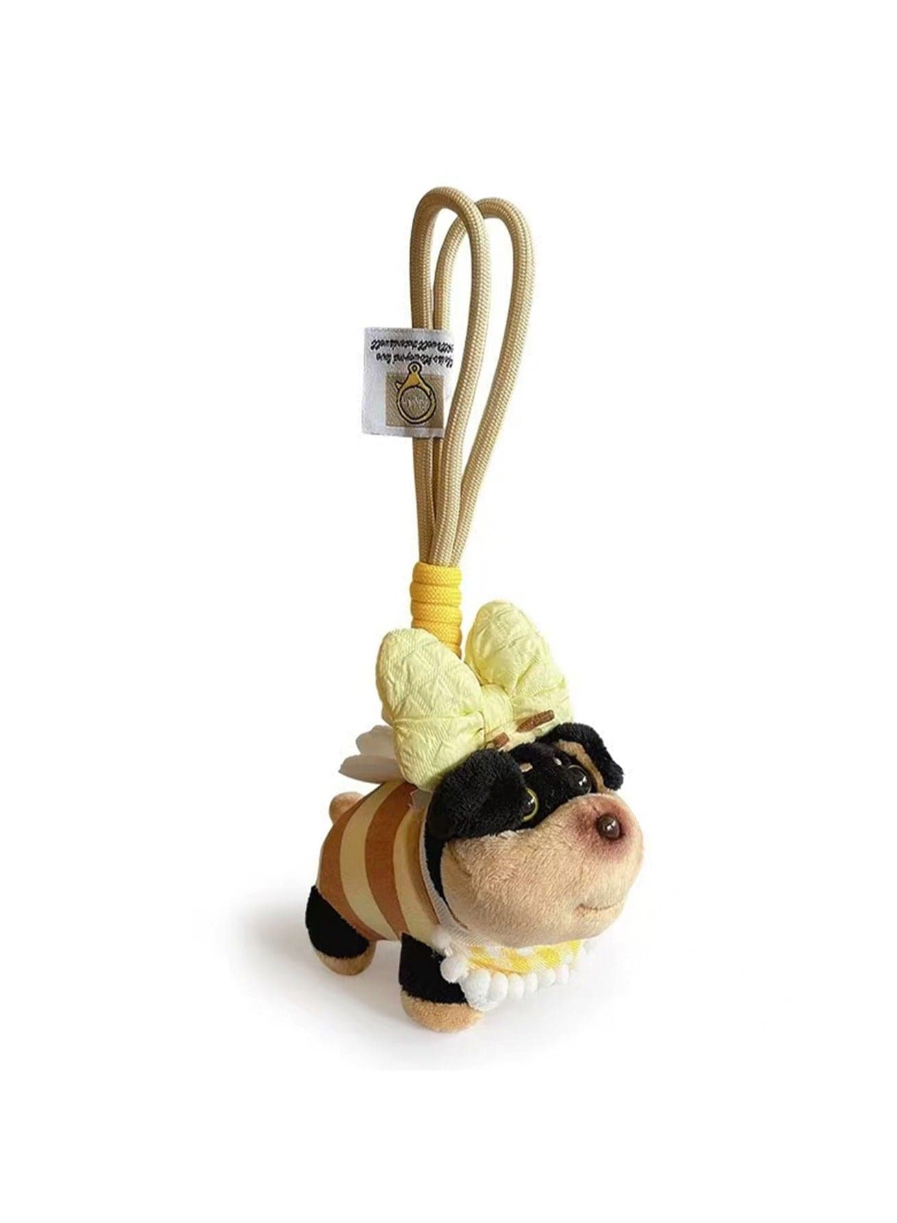 Cute Plush Doll Pendant, Bee Puppy Bag Key Pendant Bag Hanging Ornament, Funny Keychain Creative Gift (Yellow Bow Pig Bee Dog)
