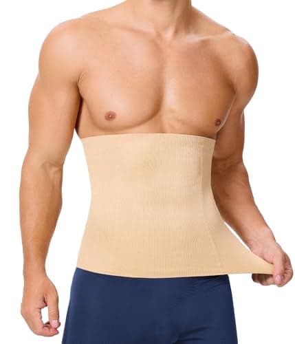 TAILONG Waist Trainer for Men Shapewear Tummy Control Body Shaper Corset Slimming Girdle Fajas para Hombres (Beige, XX-Large)
