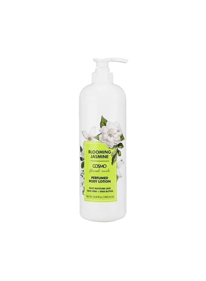 Cosmo Floral Rush Blooming Jasmine Perfumed Body Lotion with Aloe Vera and Shea Butter- 1000ml