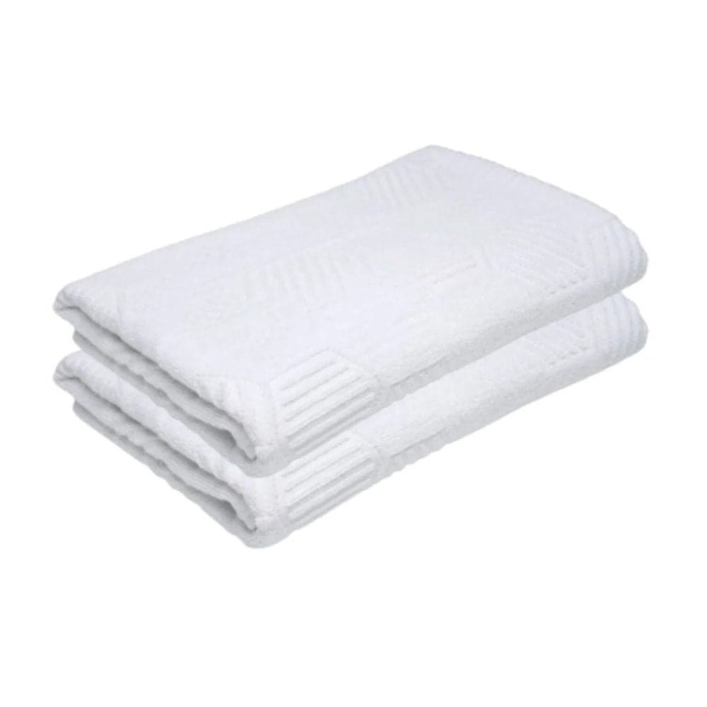 BYFT Home Bath Towel White 70 x 140 Cm 100% Cotton 500 Gsm Set of 02 - ART-BT006