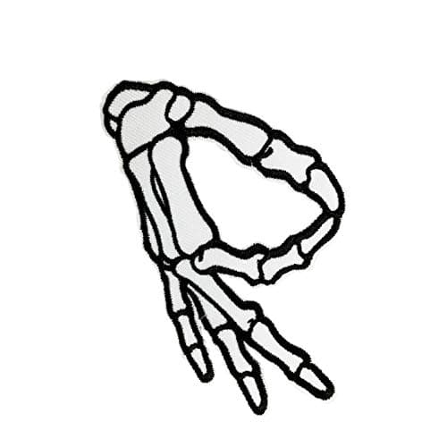 Cute-Patch Circle Game Meme Skeleton Hand Hat Deco Embroidered Iron on sew on Patch