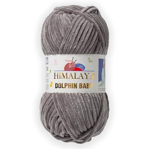 1 SkeinPack Himalaya Dolphin Baby Chenille Yarn Each Ball 100 gr 35 oz 120 m 132 Yards 100 Polyester Super Bulky Baby Blanket Velvet Amigurumi Yarn 80320 Hard Coal Gray