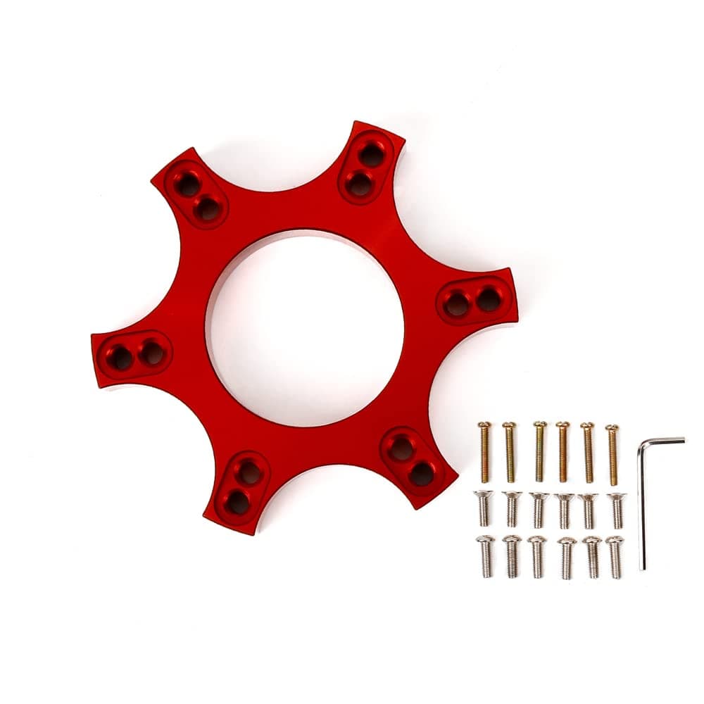 RASTP Aluminium 70mm Steering Wheel Adapter Plate Fit for Thrustmaster T300RS with 13 14 Inch Steering WheelRed