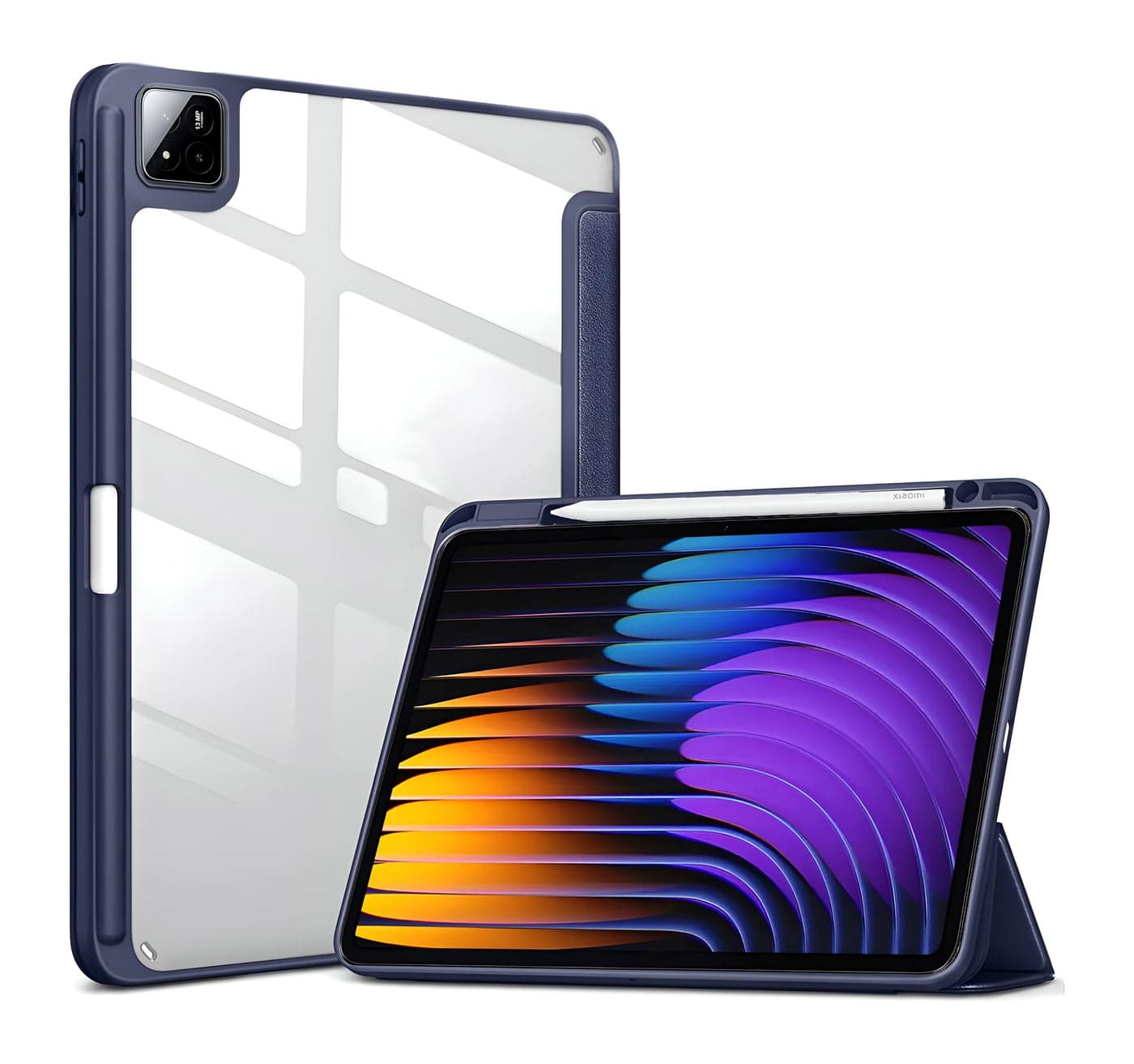 ProElite Cover for Xiaomi Mi Pad 7/7 Pro 11.2 inch case Cover, Transparent Flip Case for Xiaomi Mi Pad 7/7 Pro 11.2 inch with Pen Holder (Supports Auto Sleep Wake Function), Dark Blue