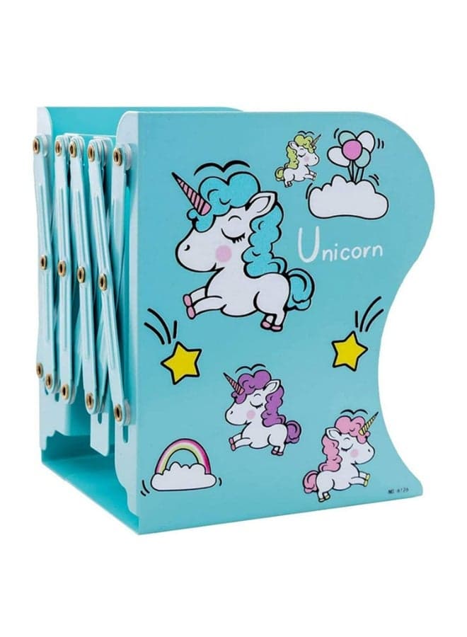 1pcs Telescopic Book Stand Folding Book Stand Metal Unicorn Cartoon Look Bookshelf Reading Frame effectual Sturdy and Nonslip for Books/Movies/CDs/Video Games