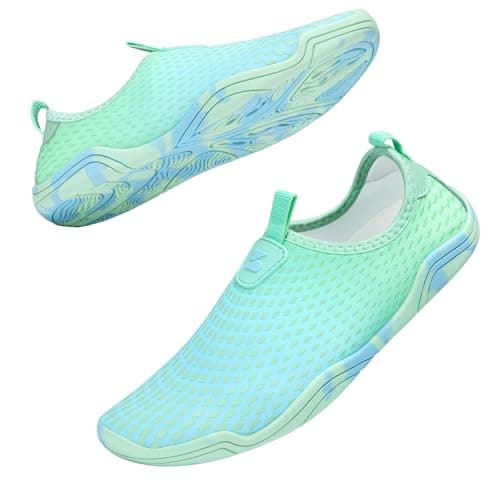 Stelle Water Shoes for Women Men Barefoot Quick Dry Aqua Socks for Swim Beach River Pool Surf Yoga Shower(Seafoam Pop,7MW)