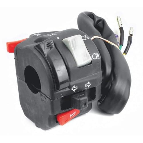 UNO Minda SW-0657D Handle BAR Switch- Left Side - Kick Start for-Yamaha-CRUX - R, Push Button, 2_Way, Black