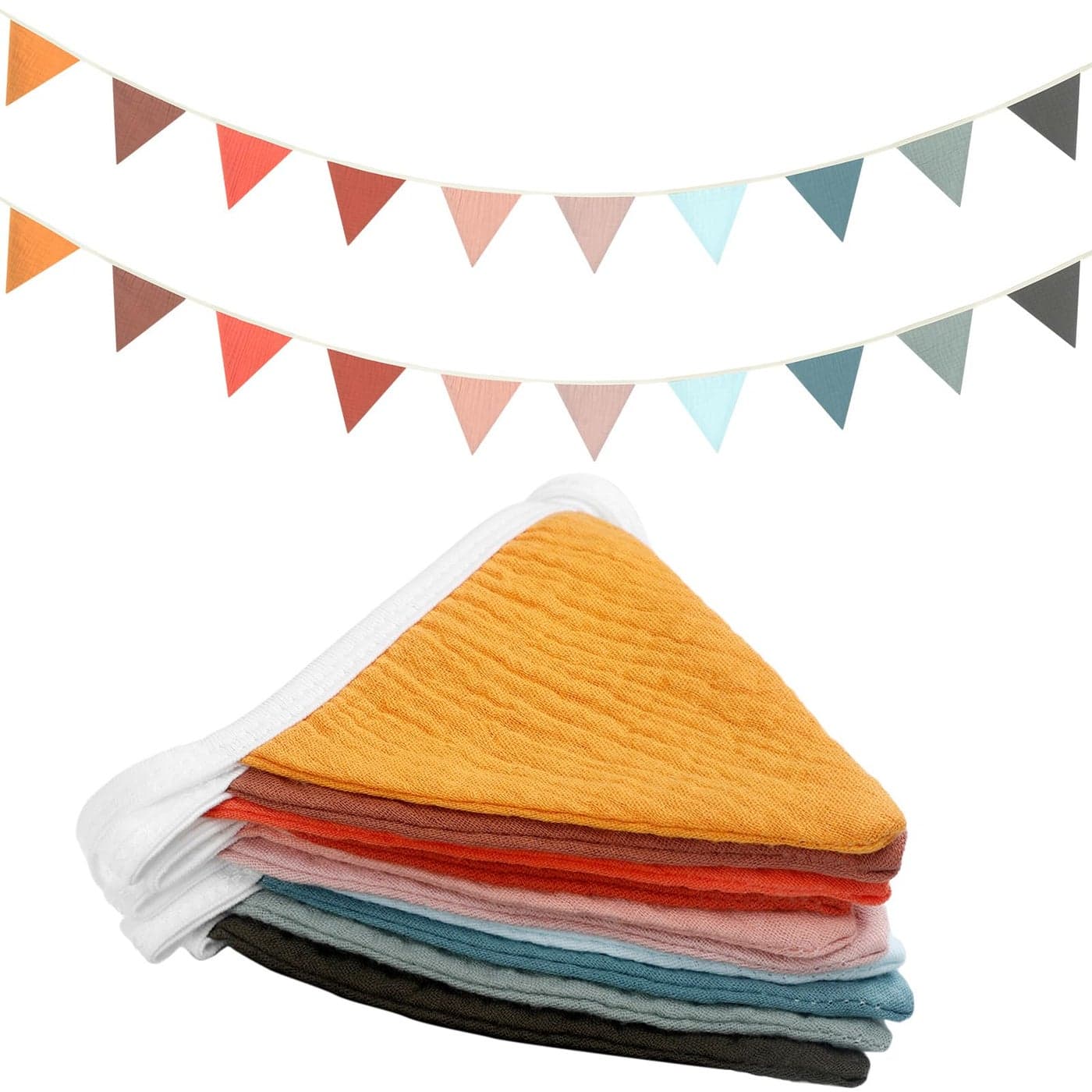 Oudain 2 Pcs Pennant Banner Flags Nursery Garland Triangle Bunting Flags Playroom Wall Decor Banner for Nursery Baby Shower Birthday Boho Wedding Party Event Each 775 ftMixed Color