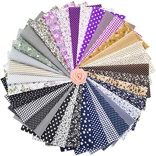 ZGXY Fabric 35 pcslot Top Cotton 98 x 98 25cm x 25cm Squares Patchwork Precut MultiColor and Different Pattern for Sewing Quilting Crafting Home Party Craft Fabric DIY Sewing Mask