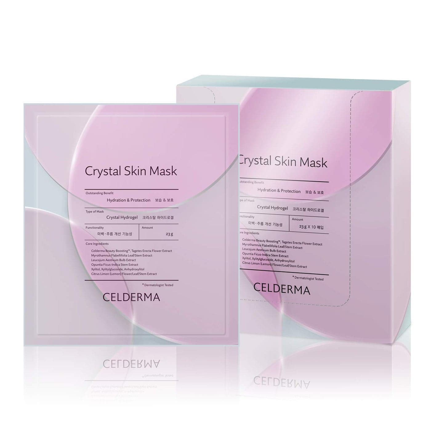 CELDERMA Crystal Skin Mask 10pcs Korean Hydrogel Collagen Mask Pack for Dry Skin Song Ji Hyo Face Skincare Mask