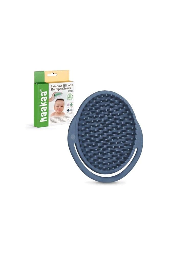 haakaa Silicone Shampoo Brush Cradle Cap Brush Comb Baby Hair Scrubber Newborn Essentials 1pkSteel Blue