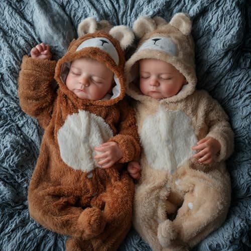 BABESIDE Lifelike Reborn Baby Twins 20 inch Soft Body Realistic Newborn Dolls for Kids Age 3