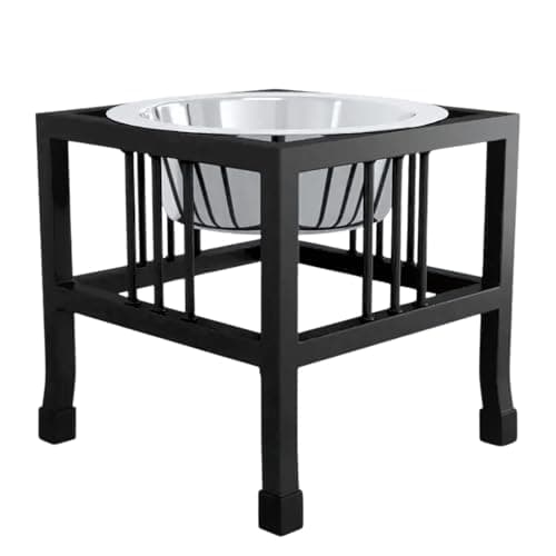 Pets Empire Pet Diner Elevated 1-Bowl Raised Dog Food Feeder Diner for Dogs and Cats Stainless Steel Food Bowl Water Bowls with Iron Stand for Dog Cat (Medium (350 ML))