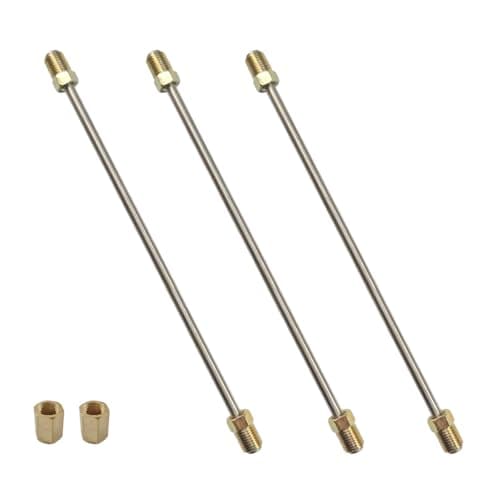 3PCS 316 Brake Line Kit with Fittings 10 Long Stainless Steel Brake Line with Inverted Double Flare Ends Flexible Brake Line Repair Kit with Standard Tube Nuts Unions 10 Inch