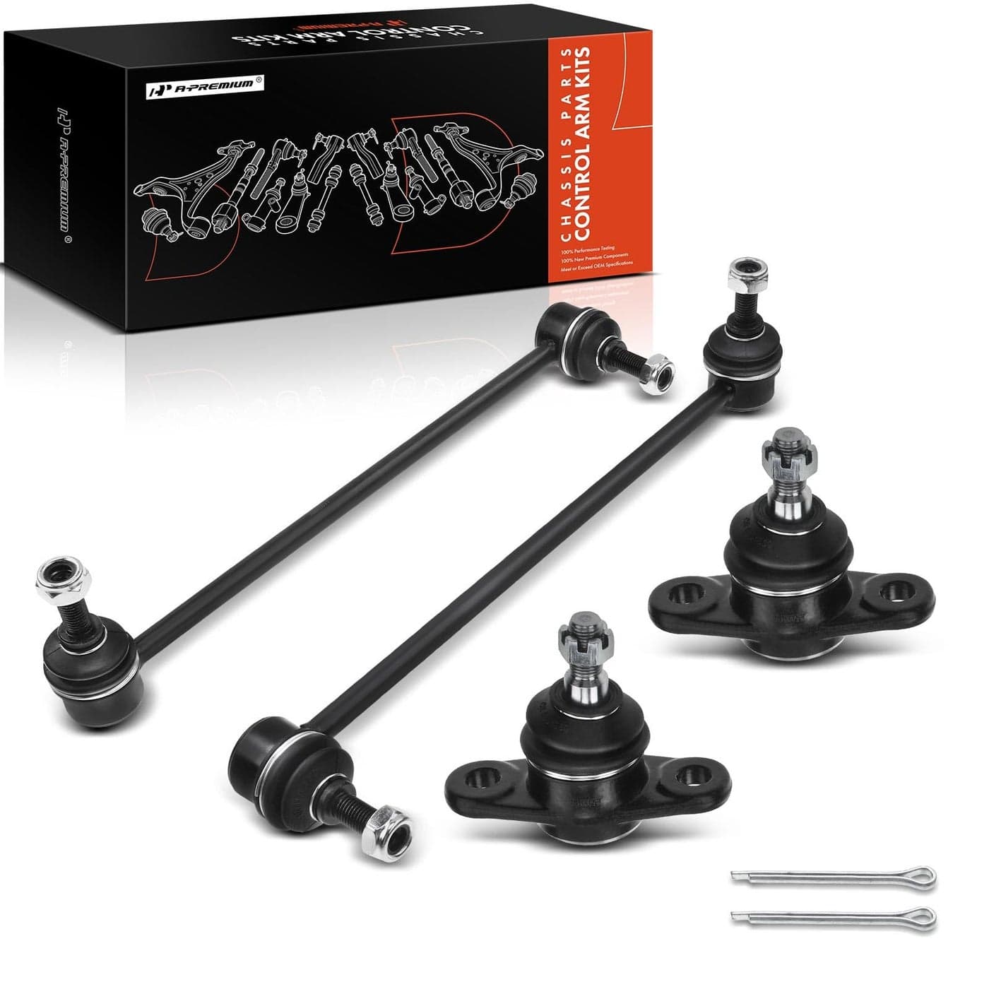 APremium Set of 4 Front Sway Bar Link Lower Ball Joint Compatible with Hyundai Accent 20062011 Kia Rio 20062011 Rio5 20062011