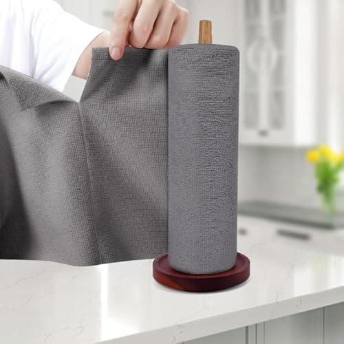 SAMEZONE Reusable Kitchen Towel Roll - 2000 Times Washable 25x25 cm - Tear-Away Cleaning Rags for Home, Kitchen Surfaces, Garage & Auto Detailing Car, Dishes Cleaning Towels 20 Pack (2, Grey)