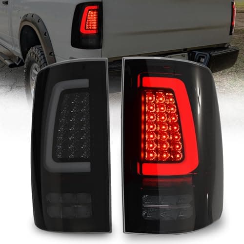 SINYATO INDUST Full LED Tail Lights for 2009-2018 Dodge Ram 1500/2010-2018 Ram 2500/3500 Rear Light Assembly, Running Lights,Turn Signals, Brake Lights, Reverse Lights, Driver & Passenger Side -Smoked