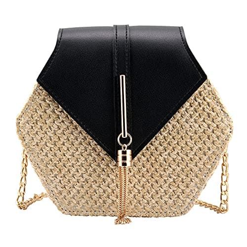 Bausweety Women's Crossbody Bag Cute Straw Shoulder Bag