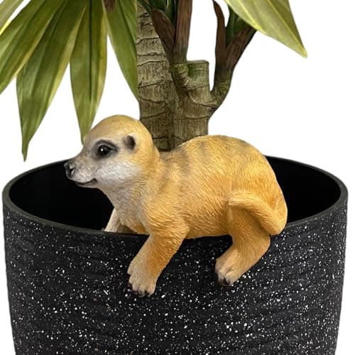 Garden Art Small Animal Pot Hanger | Pot Buddies Handmade Figure | Statue Miniature for Indoor Outdoor Garden Plant Pot Decor (ellowish Brown 2)(GALG281963-2)