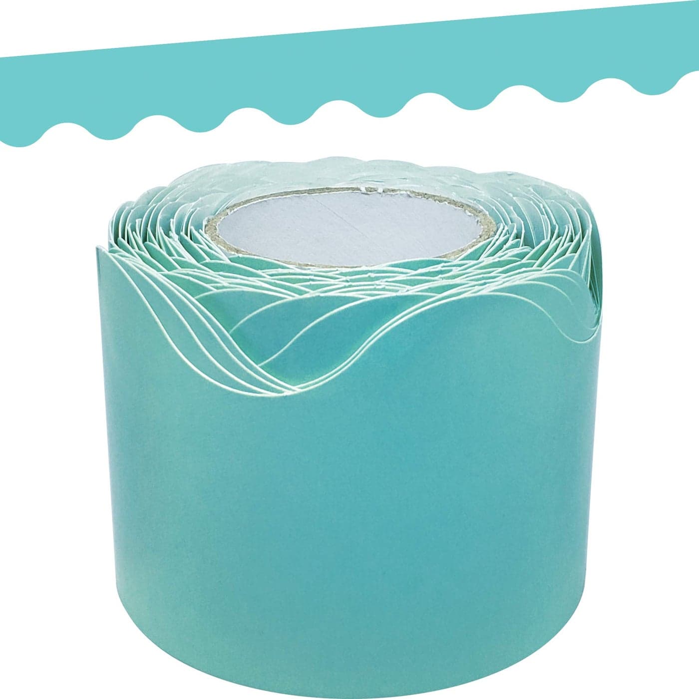 Teacher Created Resources Light Turquoise Scalloped Rolled Border Trim 50ft Decorate Bulletin Boards Walls Desks Windows Doors Lockers Schools Classrooms Homeschool Offices