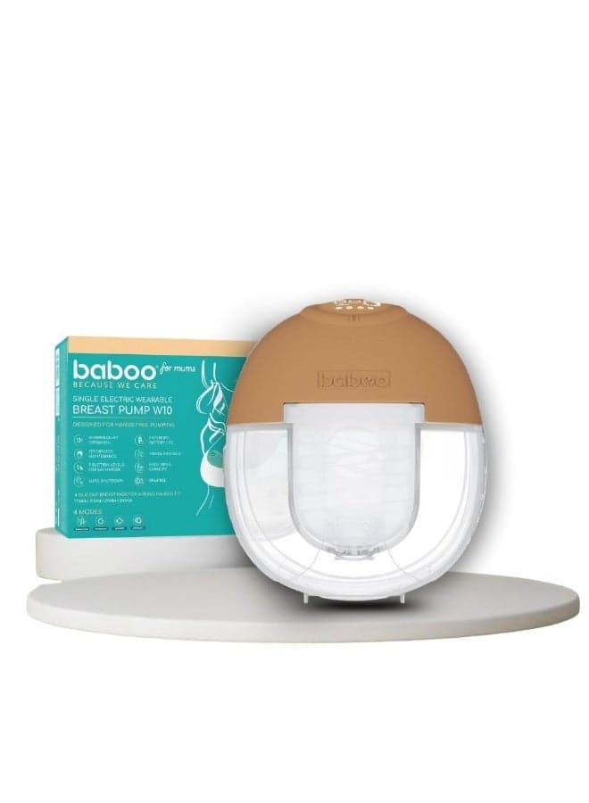 Baboo - Electric Breast Single Pump, Wearable Hands Free Electric Pumps 4 Modes & 9 Levels Strong Suction, Portable, Comfortable and Painless, USB-Chargeable, Quiet Operation 24mm flanges (180ml)