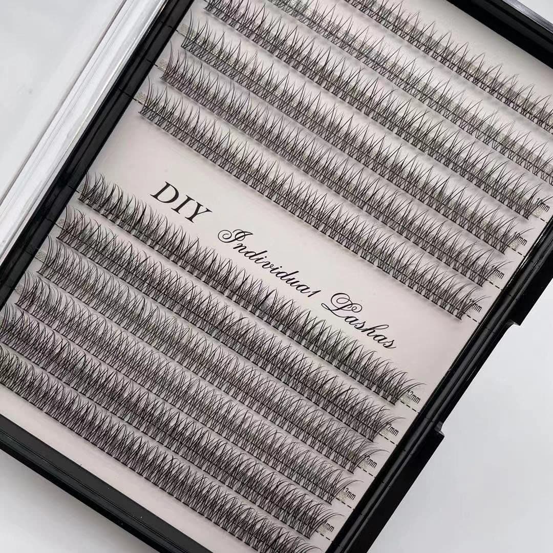 IECILI Individual LashesLash Clusters 480pcs 814mm Cluster Eyelash Extensions 12 RootsC Curl 010mm Cluster LashesFaux Mink Lash Extensions C Curl Fishtail Lashes010mm