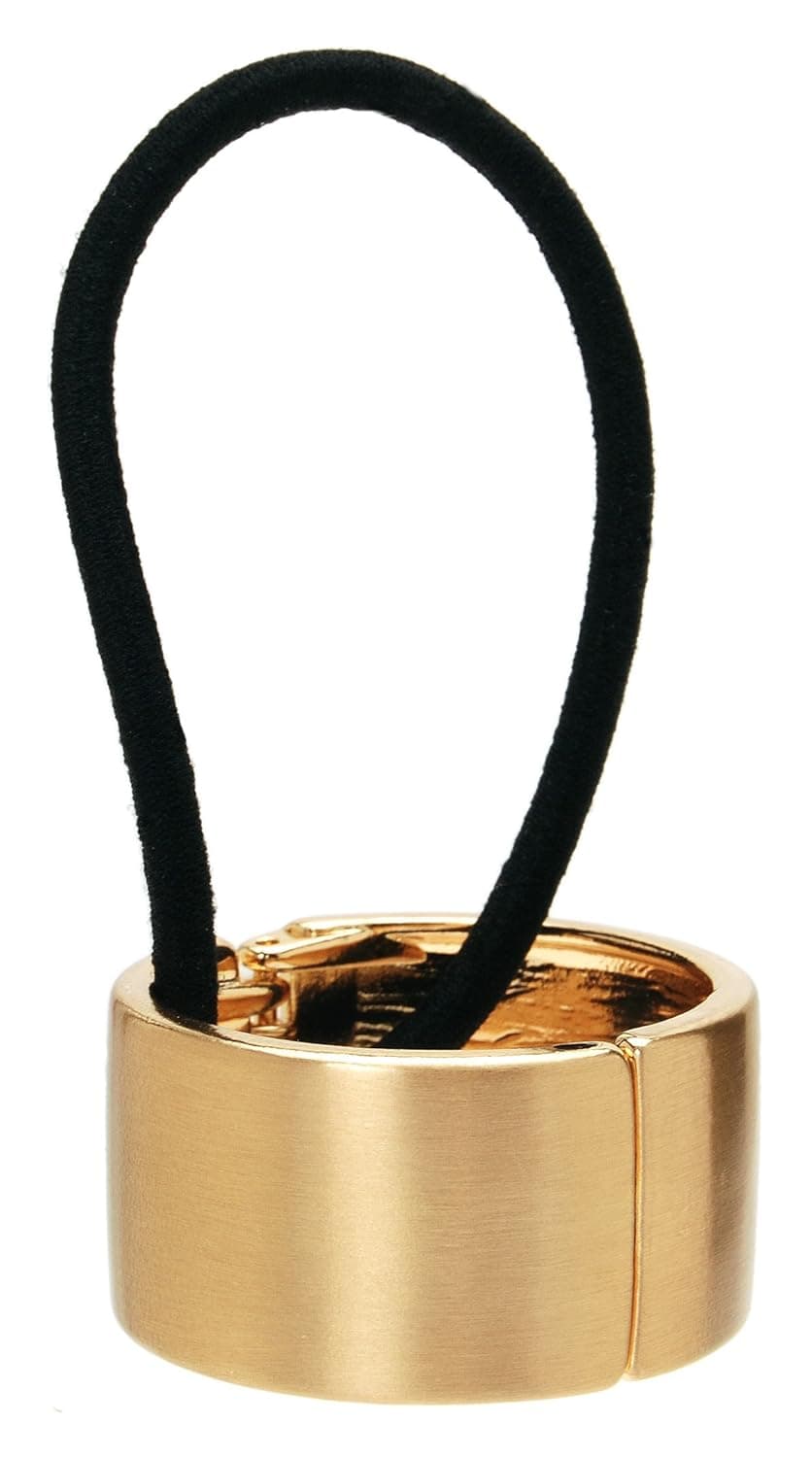 L Erickson Brushed Metal Cuff Ponytail Holder Brushed Gold