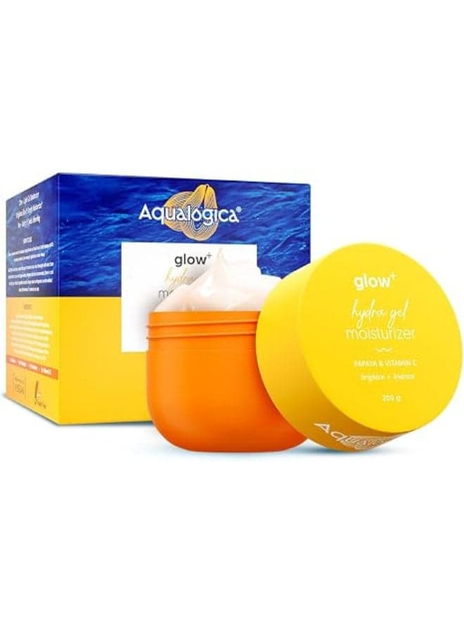 Aqualogica Glow+ Hydra Gel Moisturizer with Vitamin C & Papaya | Lightweight Water Gel Moisturizer, Quick-Absorbing & Non-Greasy Texture with Water Lock Technology for Hydrating and Glowing Skin, 200g