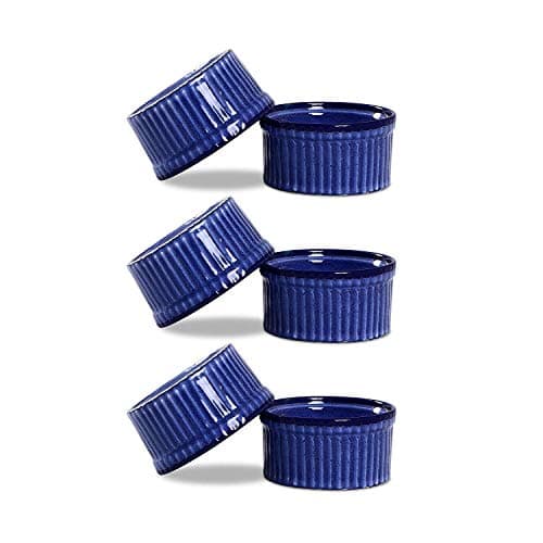 Caffeine Ceramic Handmade bule Glossy Ramekin bowl (Set of 6)