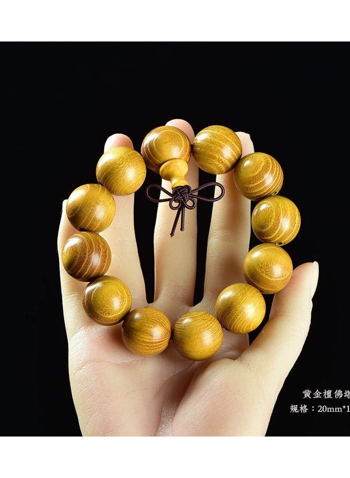 Natural Sandalwood Beads Hand String Men's Plate Play Wood Purple Sandalwood Yellow Pear Agarwood Wood Beads Cultural Play Bracelet Prayer Beads